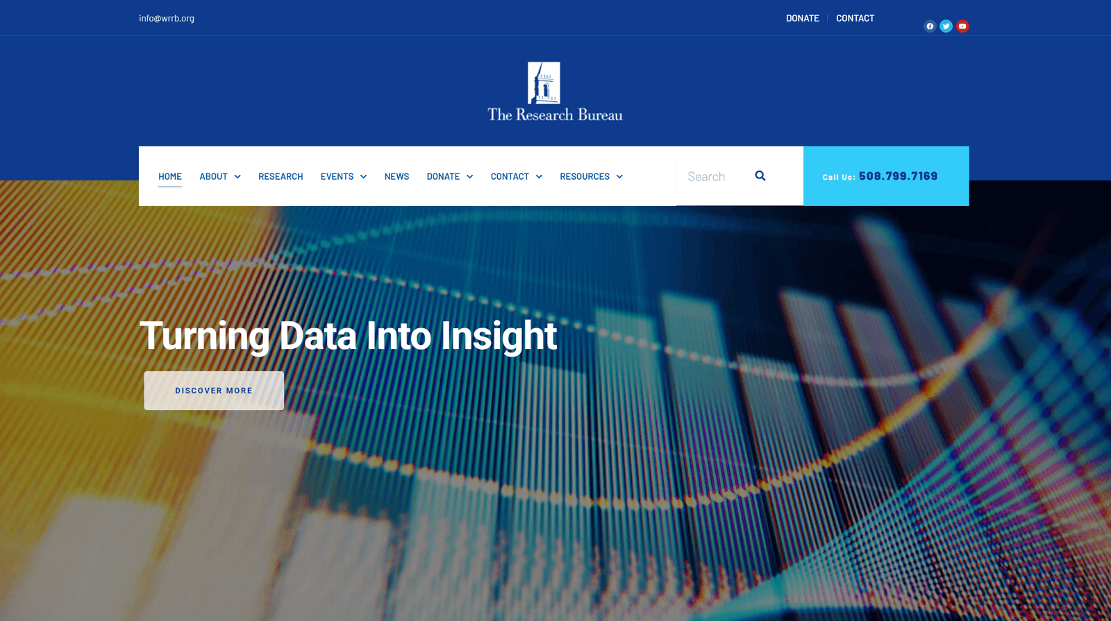 A screenshot of The Research Bureau's website